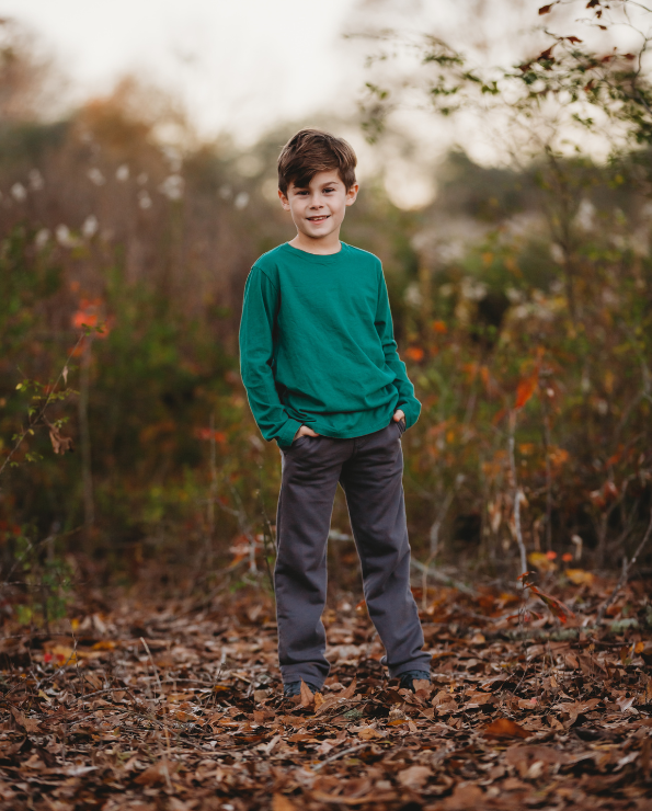 Boys Lightweight Soft Cotton Fleece Straight Leg Pocket Pant | Black