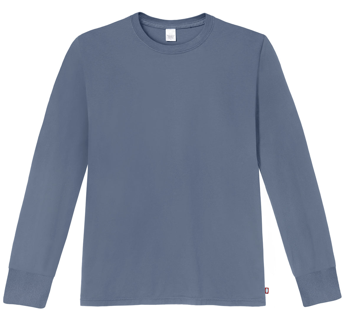 Men's Soft 100% Cotton Medium-Weight Long Sleeve Crew Tee With Cuffs | Concrete