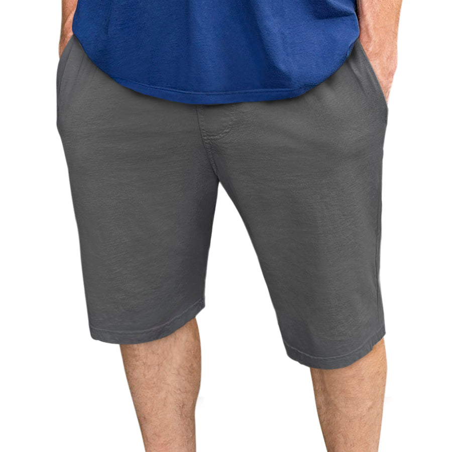 Men's Soft 100% Cotton Athletic Workout Lounge Pocket Shorts | Charcoal