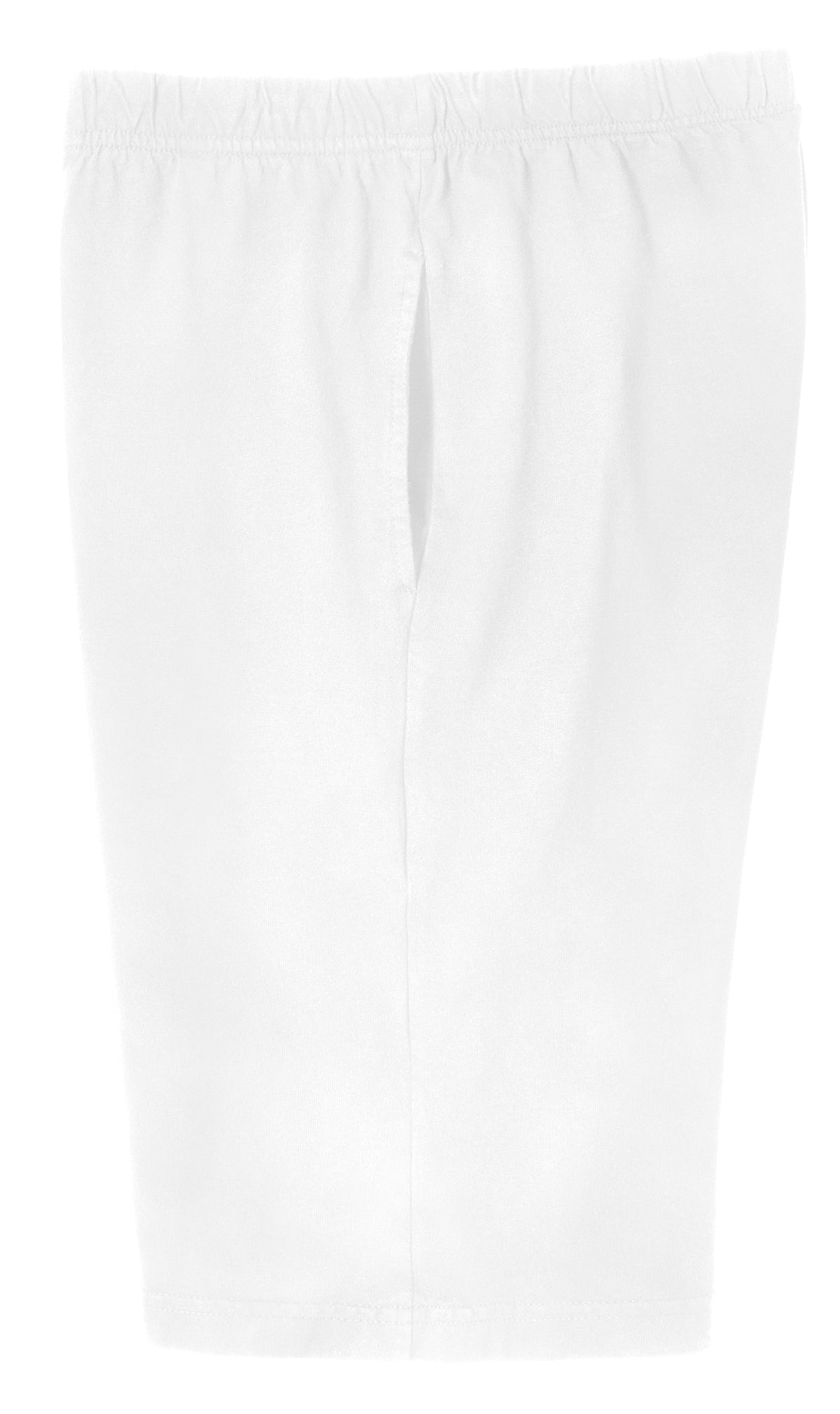 Men's Soft 100% Cotton Athletic Workout Lounge Pocket Shorts | White