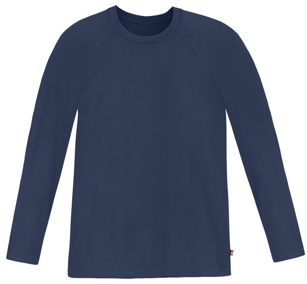 Men's Soft 100% Organic Cotton Raglan Long Sleeve Tee | Midnight