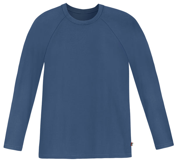 Men's Soft 100% Organic Cotton Raglan Long Sleeve Tee | Midnight
