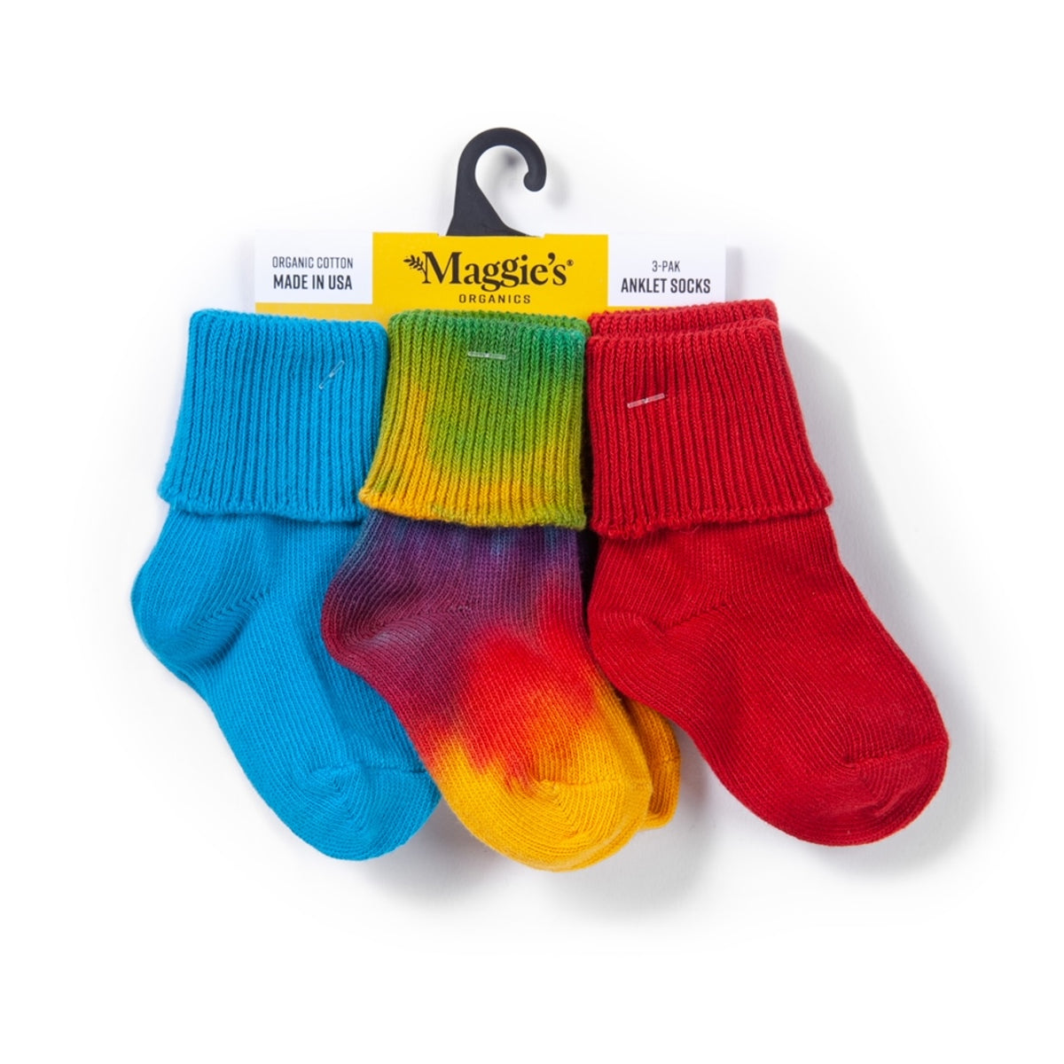 Maggie&#39;s Organic Baby Crew Socks - Colors 3-Pack | MulitColor