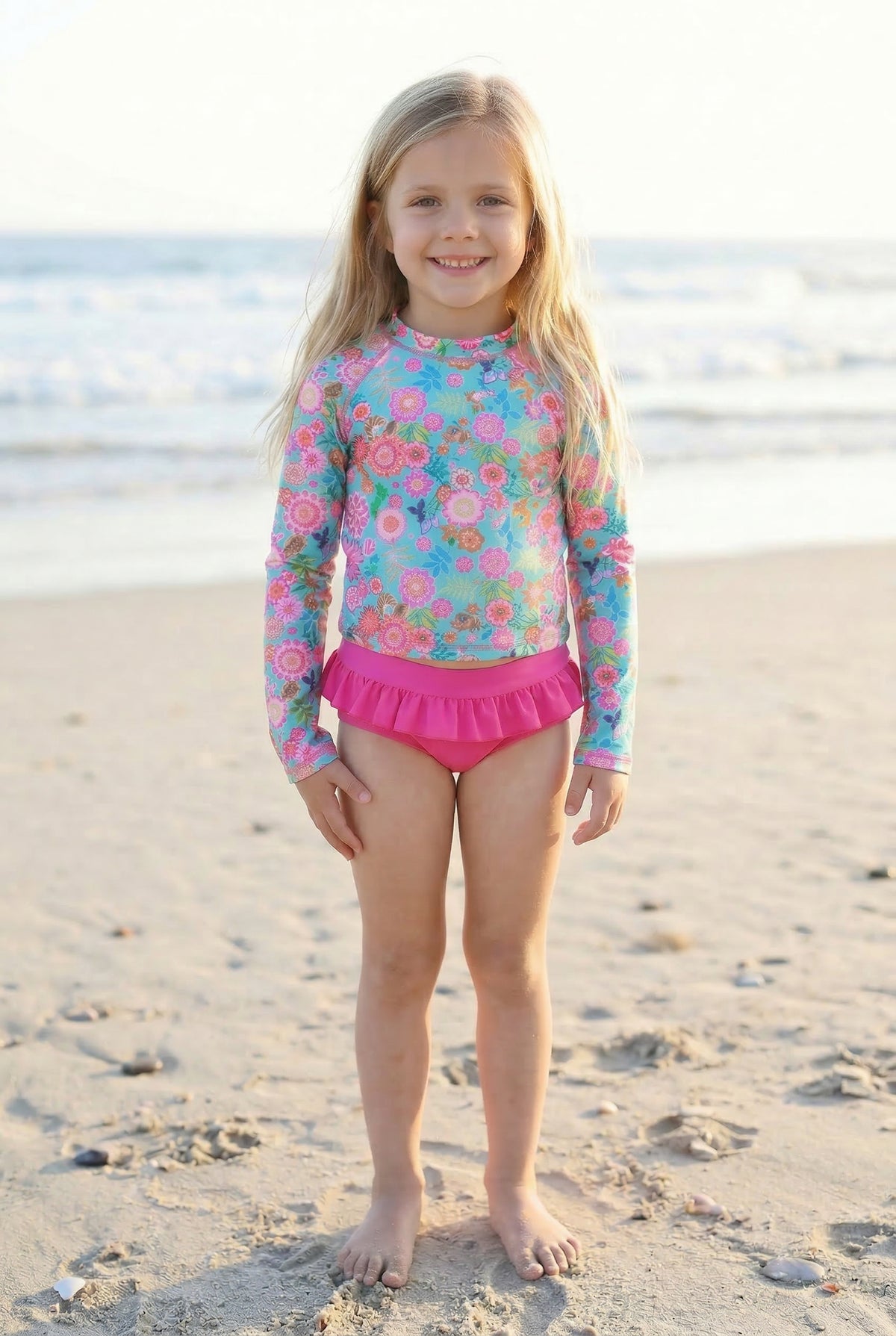 Girls UPF 50+ Ruffle Swim Briefs | Purple