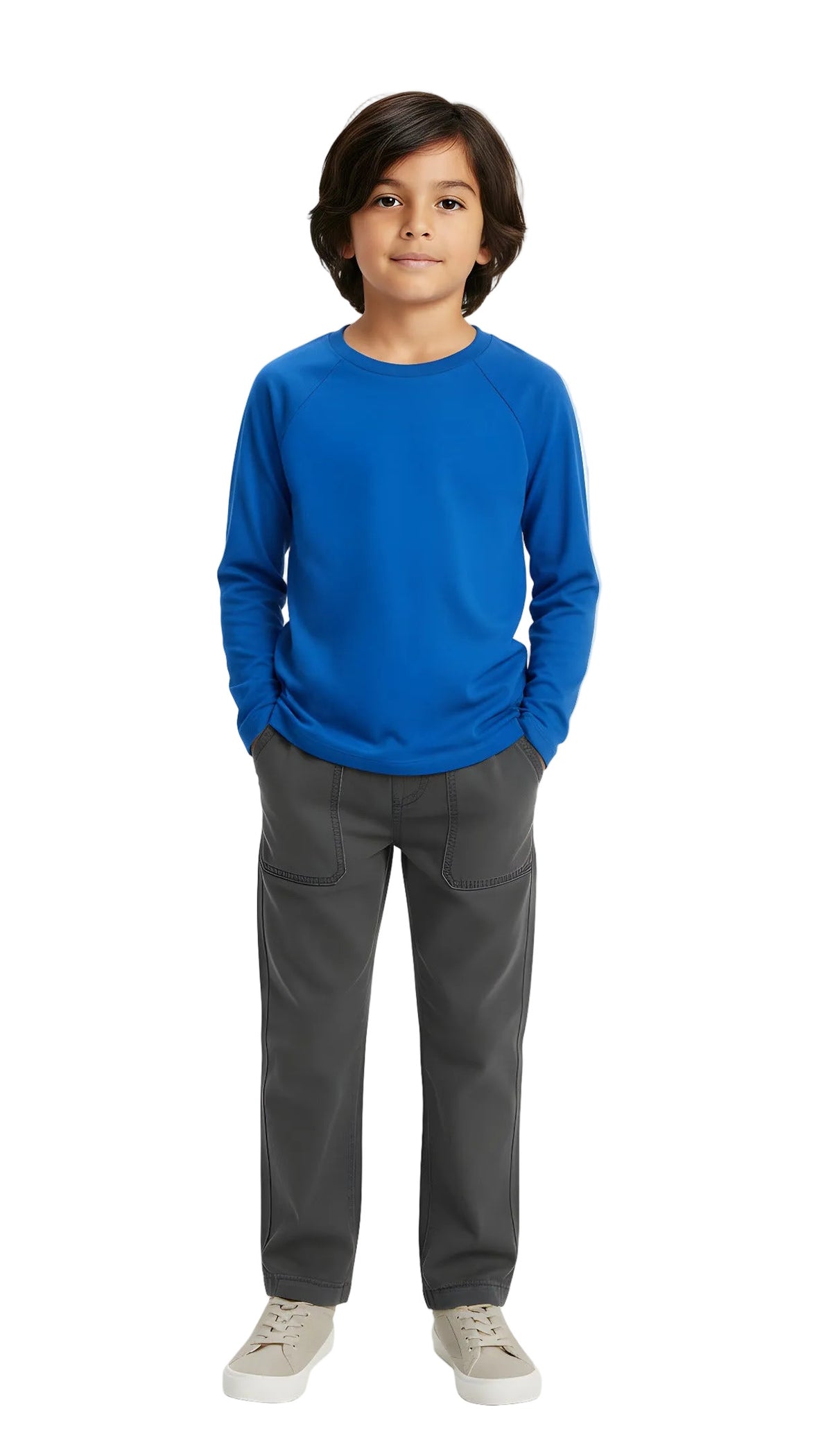 Boys Super-Soft 100% Organic Cotton Raglan Long Sleeve Tee | Black