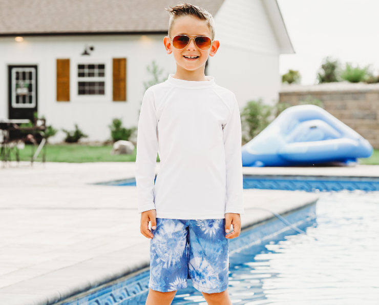 Boys UPF 50+ Recycled Nylon Long Sleeve Rashguard | Slate