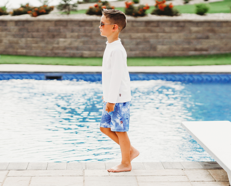 Boys UPF 50+ Recycled Nylon Long Sleeve Rashguard | Slate