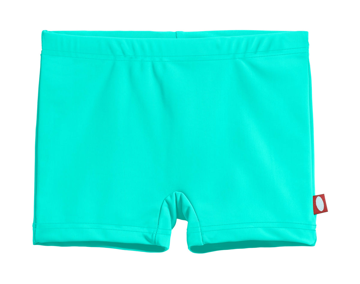 Girls Recycled Nylon UPF 50+ Swim Boy Shorts | Aqua