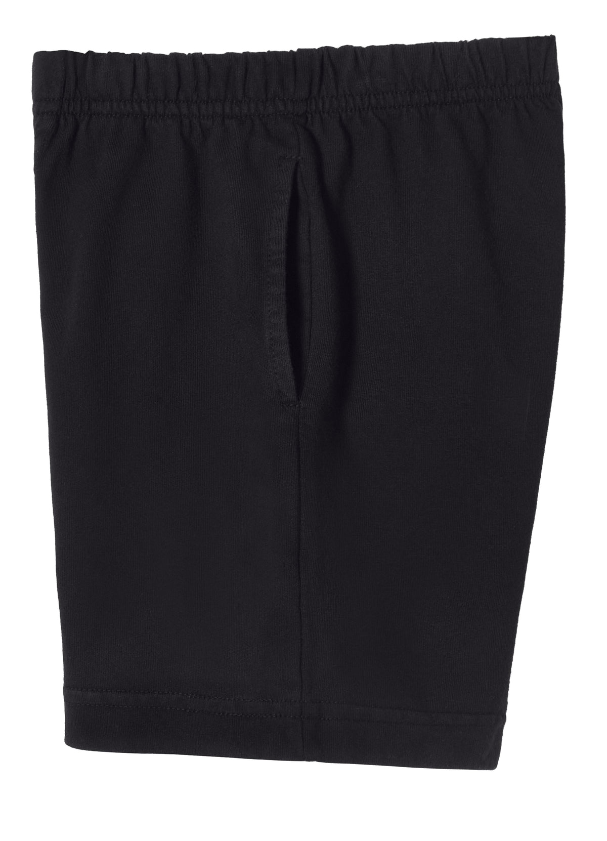 Boys Soft Cotton UPF 50+ Above-Knee Side Pocket Shorts | Black