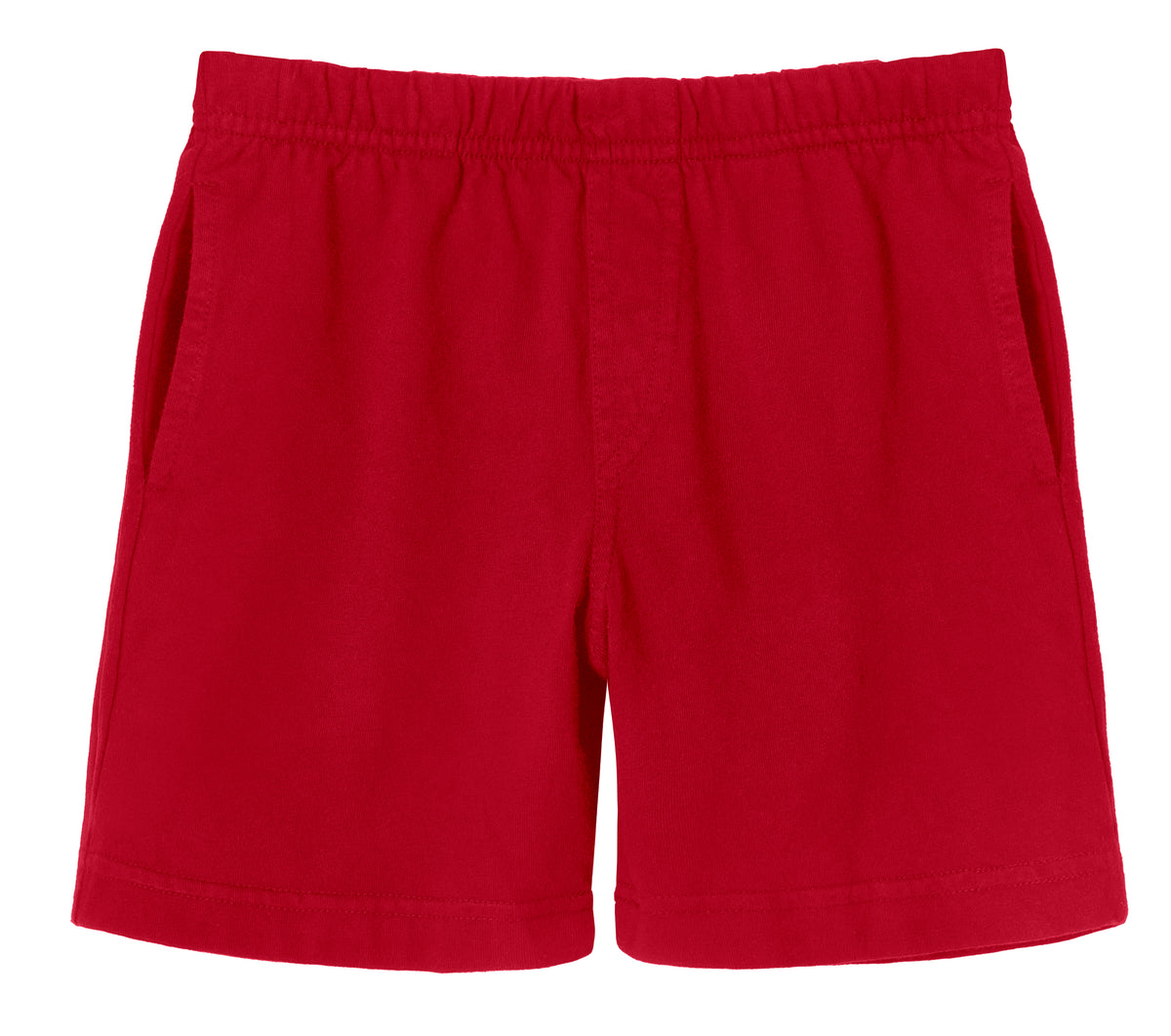 Boys Soft Cotton UPF 50+ Above-Knee Side Pocket Shorts | Red