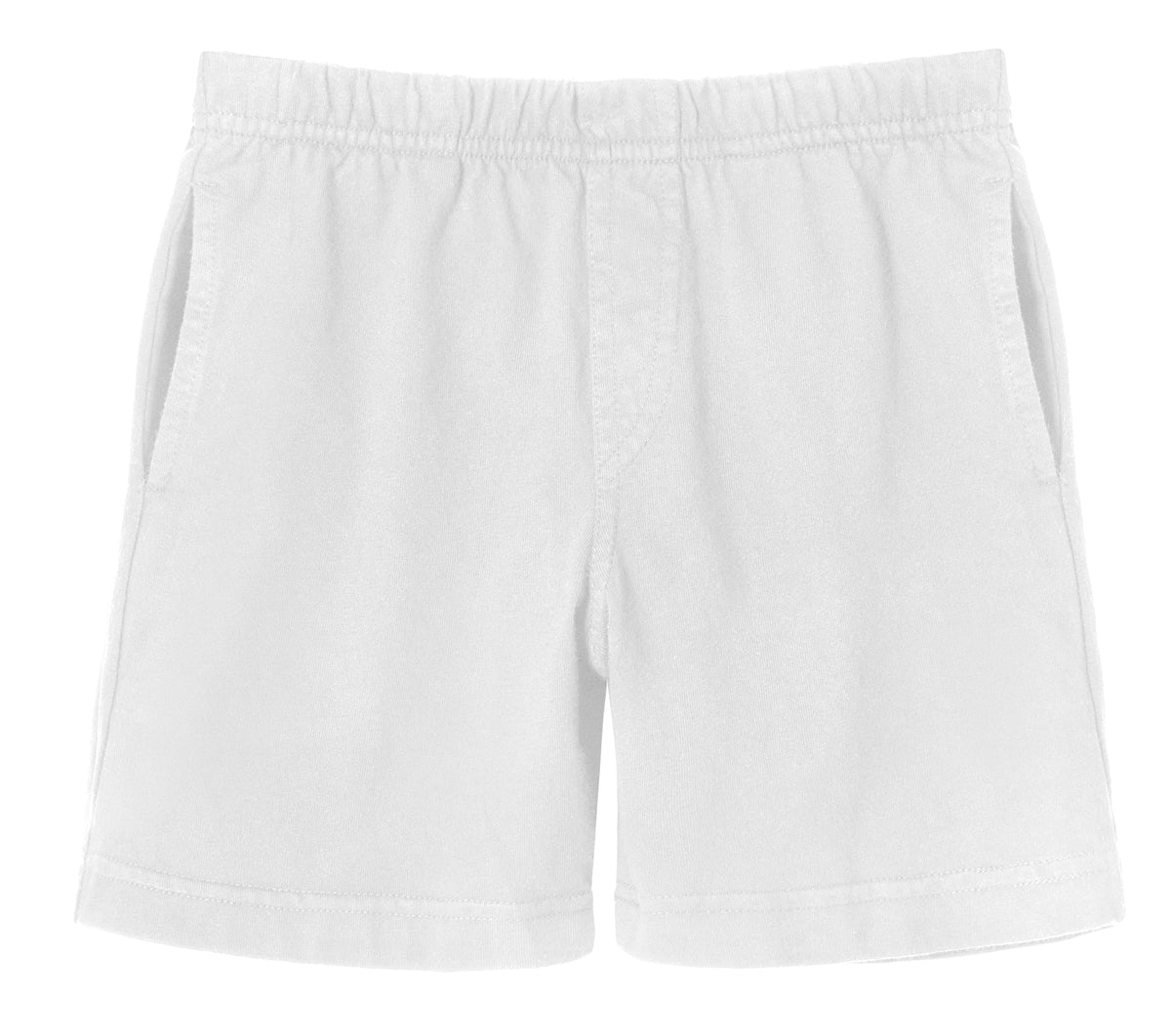 Boys Soft Cotton UPF 50+ Above-Knee Side Pocket Shorts | White