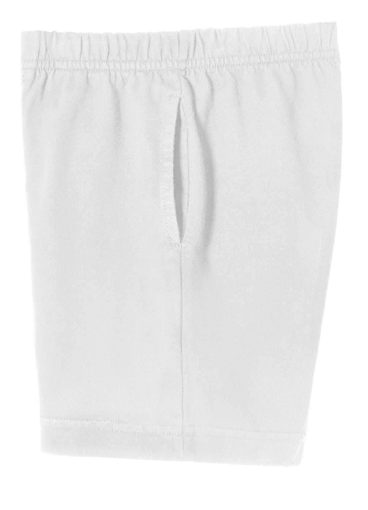 Boys Soft Cotton UPF 50+ Above-Knee Side Pocket Shorts | White