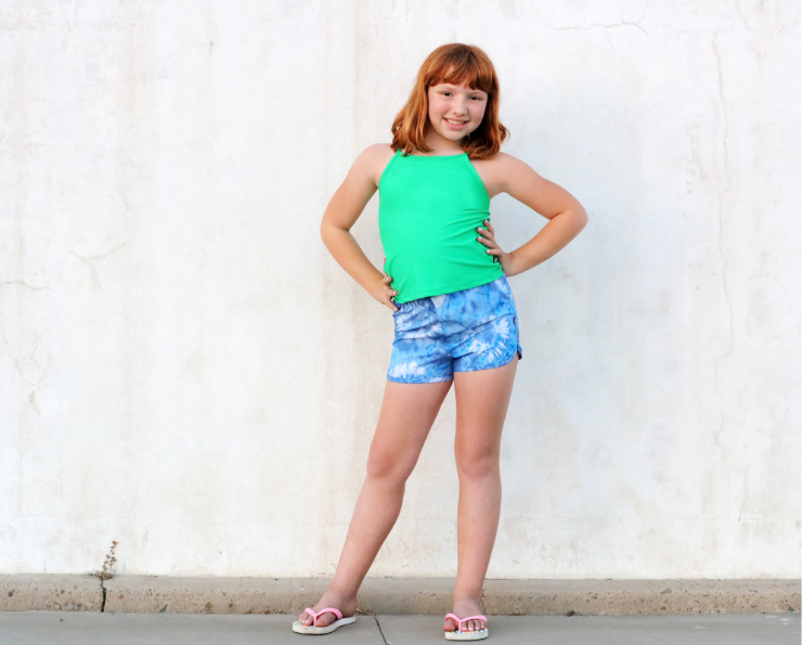 Girls UPF 50+ Recycled Poly Printed Swim Trunks | USA Stars
