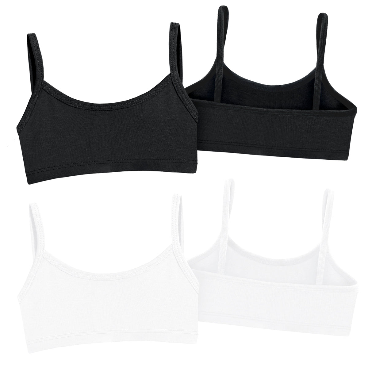 Soft Cotton Training Bra 2 Pack | Black/White