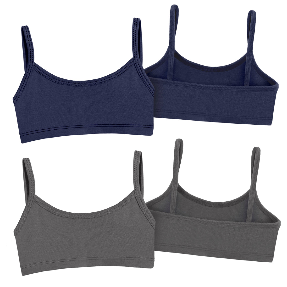 Soft Cotton Training Bra 2 Pack | Charcoal/Navy