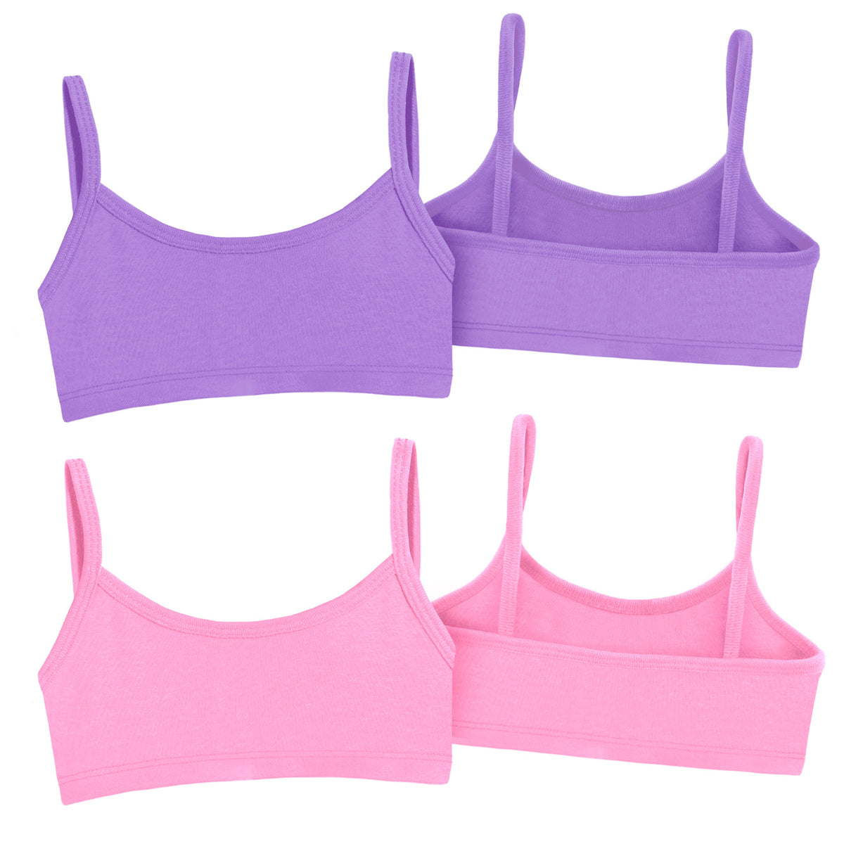 Soft Cotton Training Bra 2 Pack | Deep Purple/Bubblegum