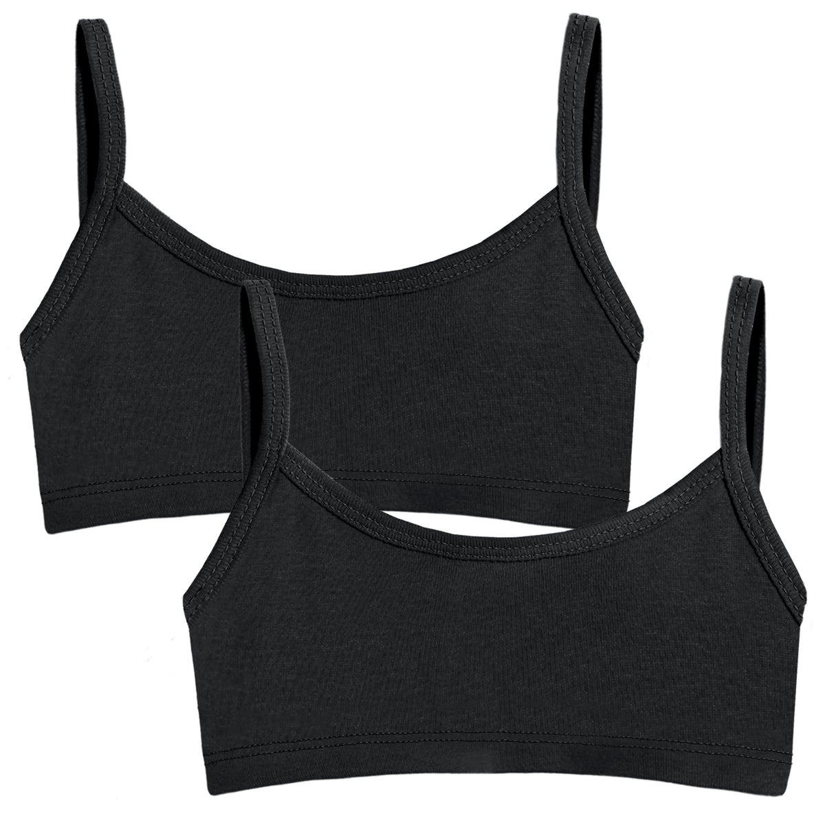 Soft Cotton Training Bra 2 Pack | Black/Black