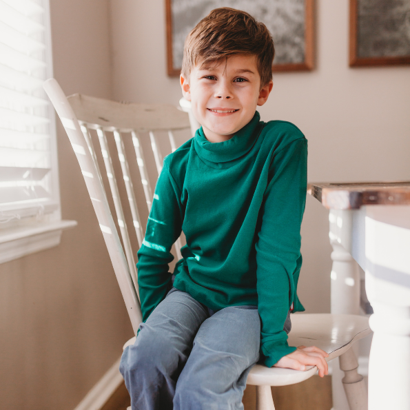 Boys and Girls Soft 100% Cotton Turtleneck | Purple