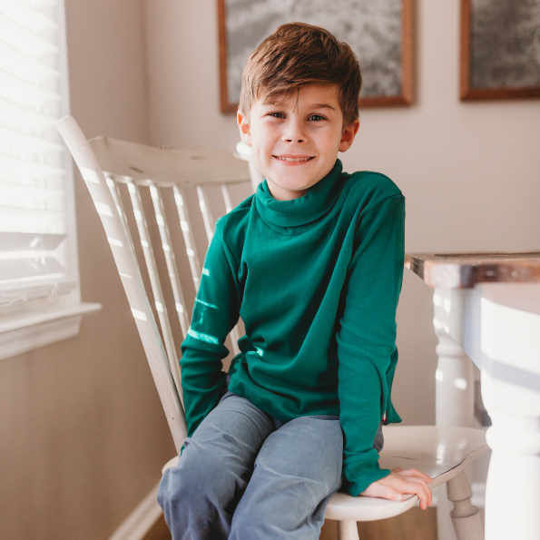 Boys and Girls Soft 100% Cotton Turtleneck | Candy Apple