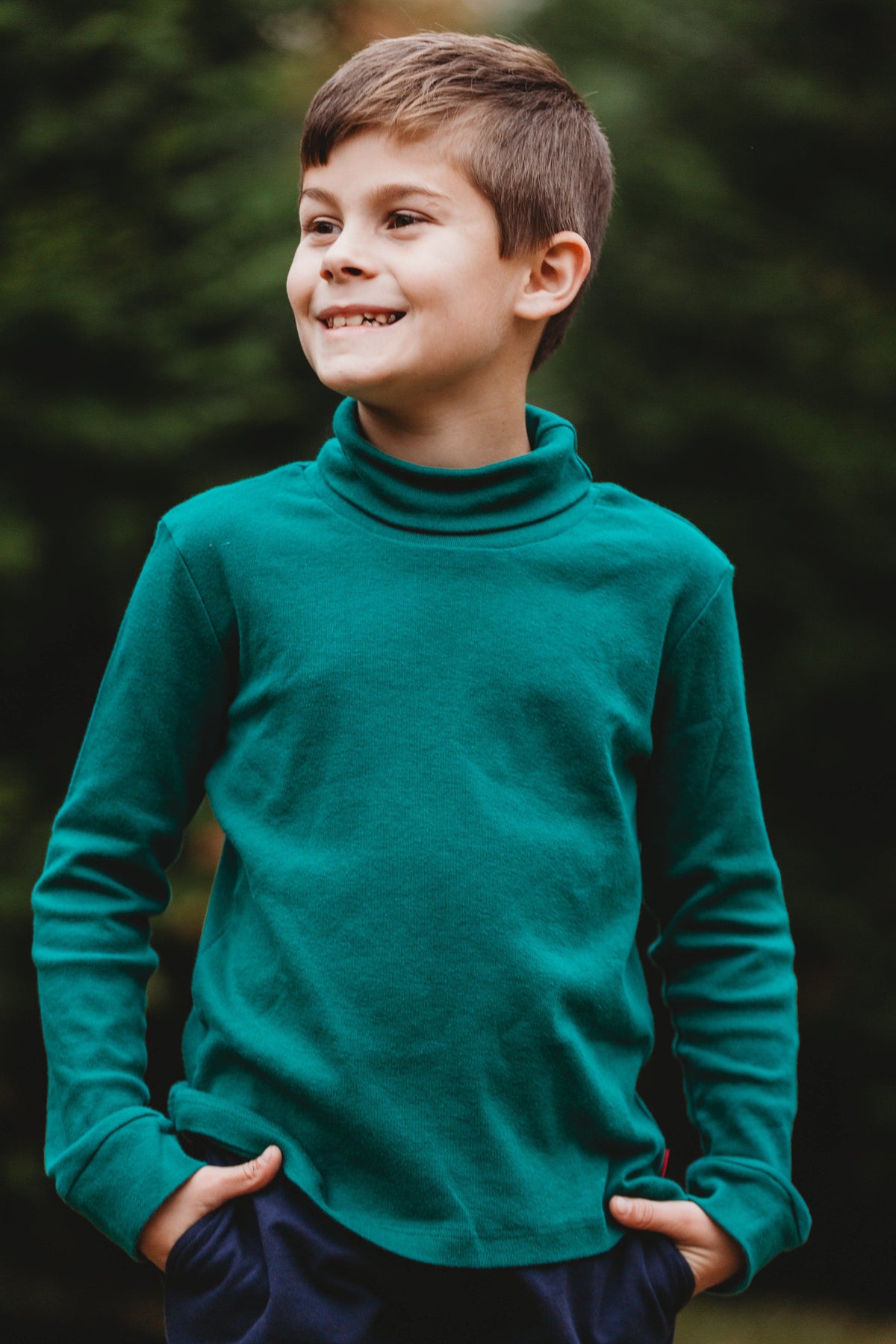 Boys and Girls Soft 100% Cotton Turtleneck | Navy