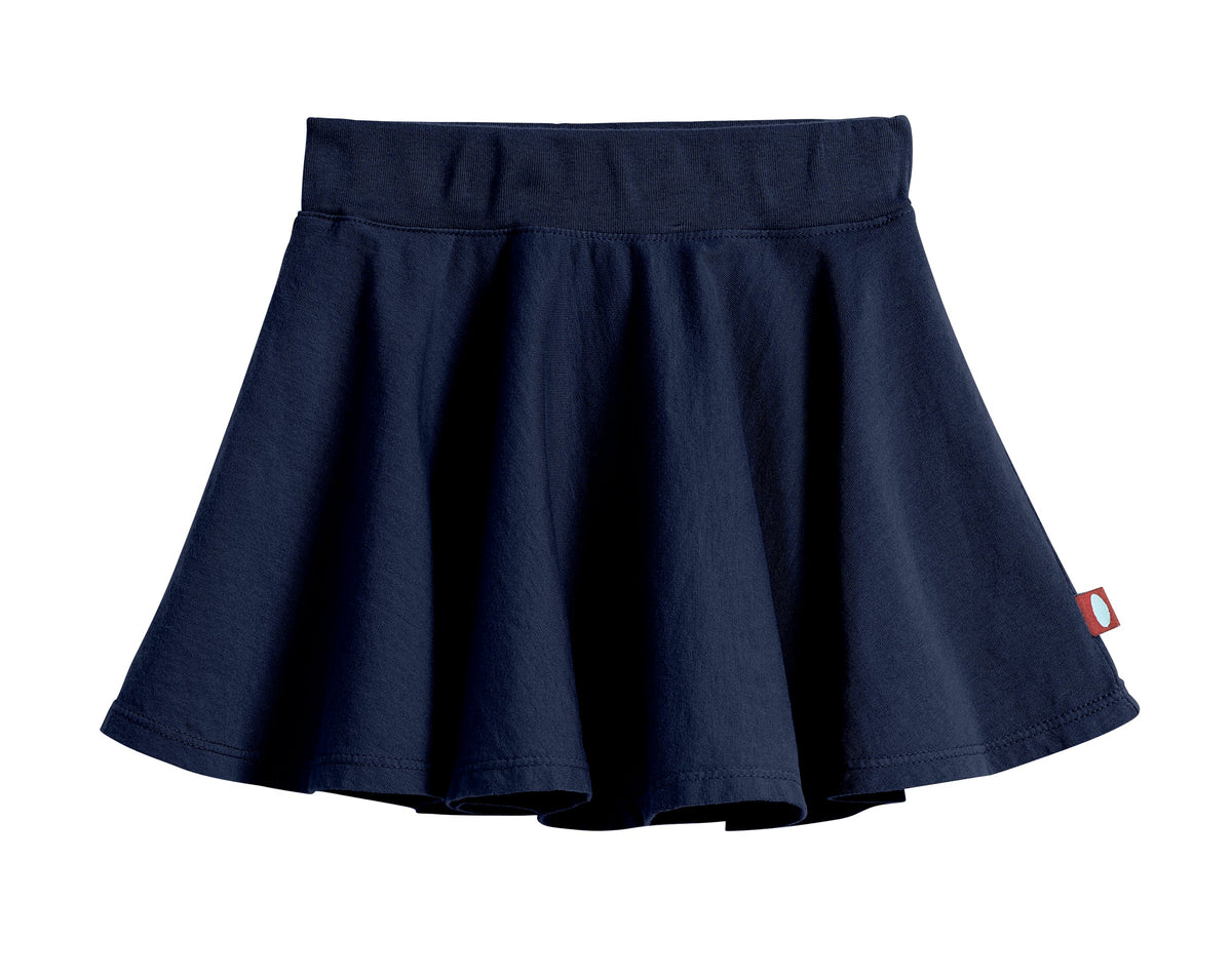 Girls Soft Cotton Jersey Twirly Skirt | Navy