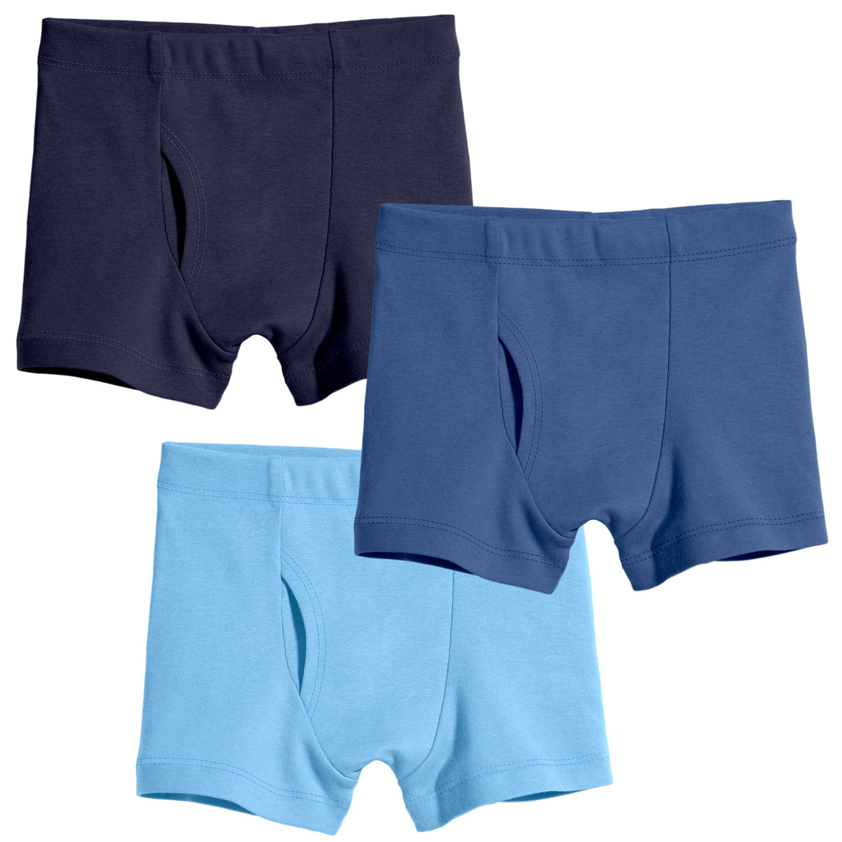 Boys Organic Cotton Boxer Brief - 3 Pack | Navy/Smurf/Bright Light Blue