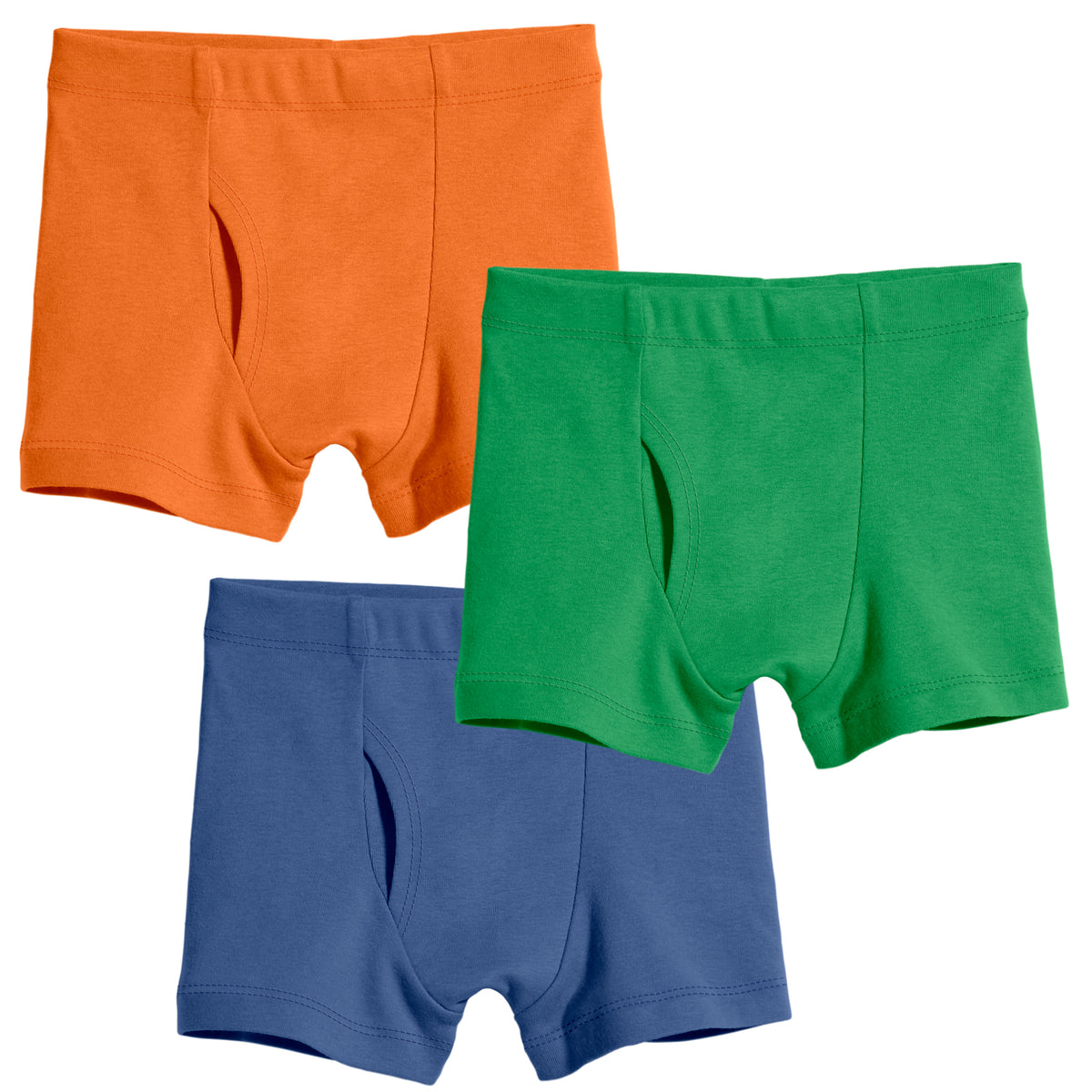 Boys Organic Cotton Boxer Brief - 3 Pack | Orange/Elf/Smurf
