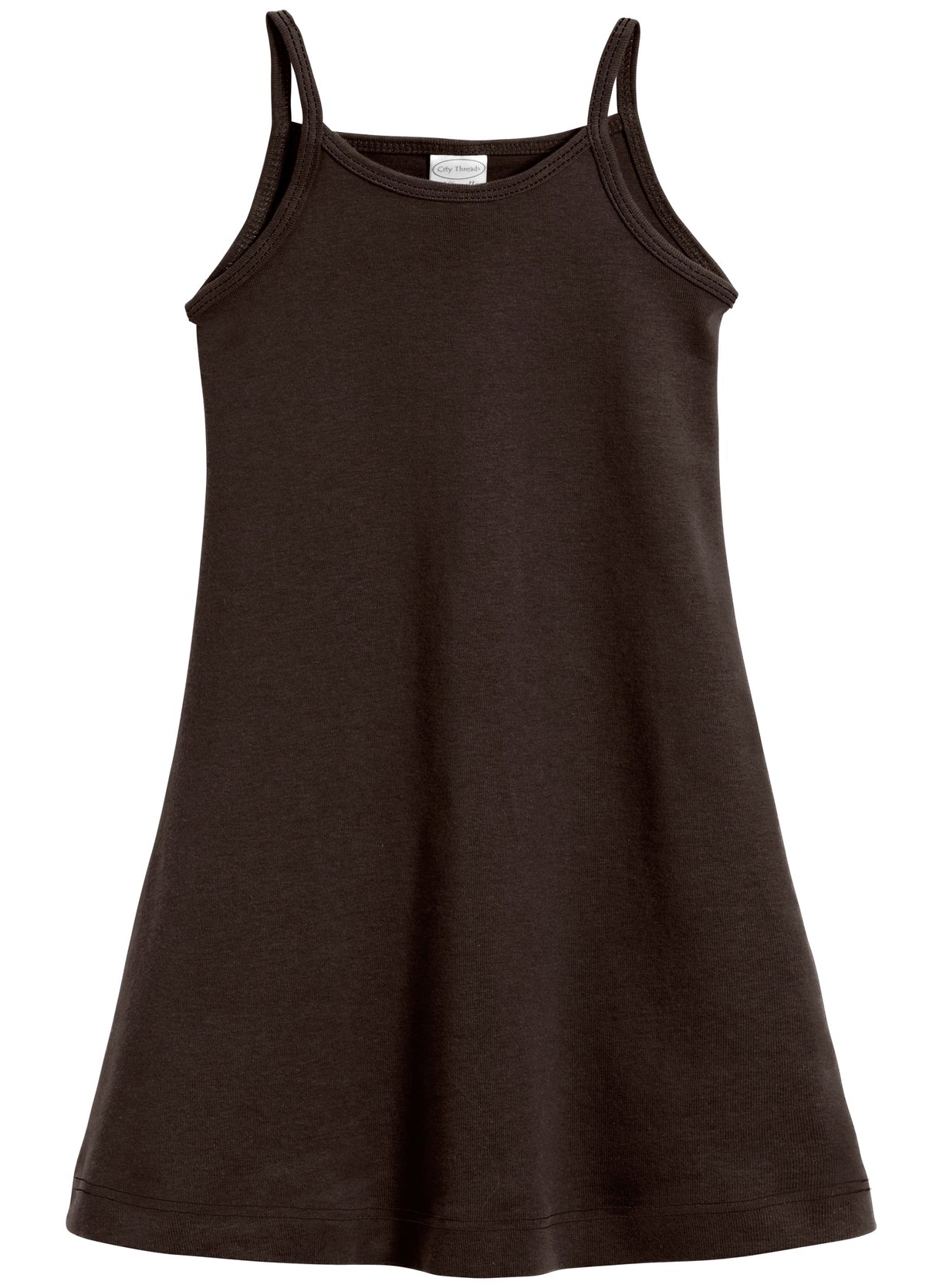 Girls Soft Cotton Camisole Dress | Chocolate