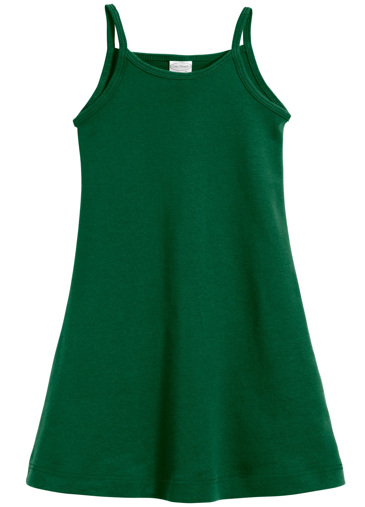 Girls Soft Cotton Camisole Dress  | Forest Green