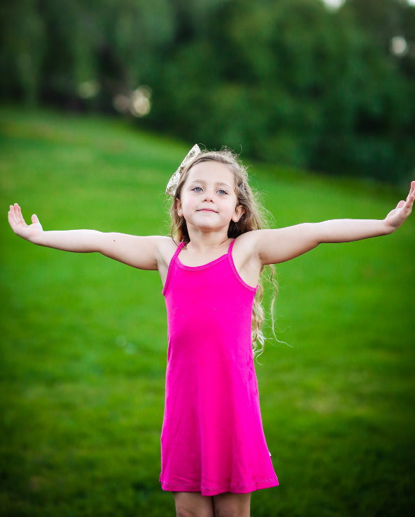 Girls Camisole Dress | Deep Purple - Super Comfy Kids Clothing, Softest Cotton Fabric, Sensory Friendly, USA Made