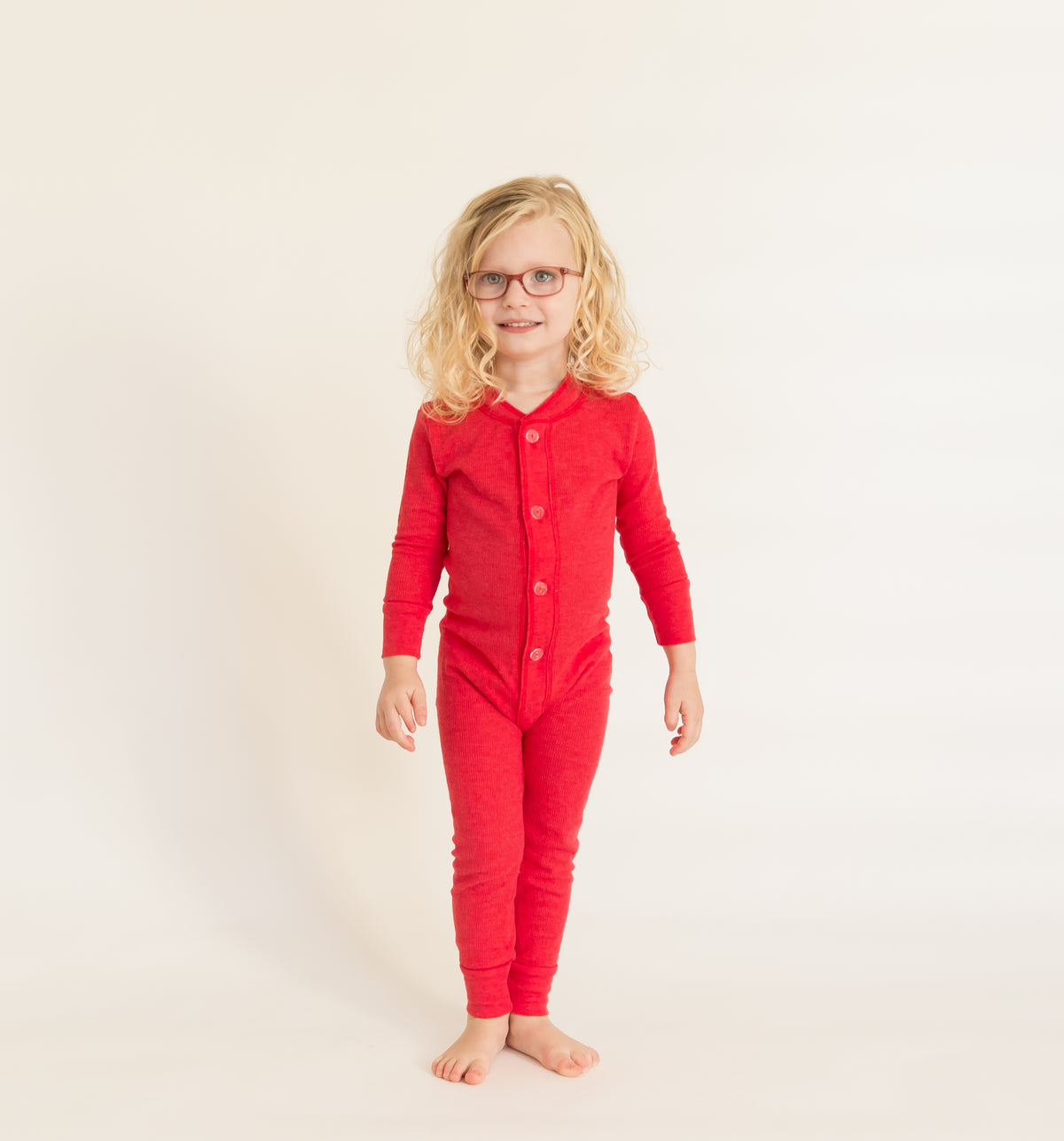 Boys and Girls Soft &amp; Cozy Thermal One- Piece Union Suit  | Red