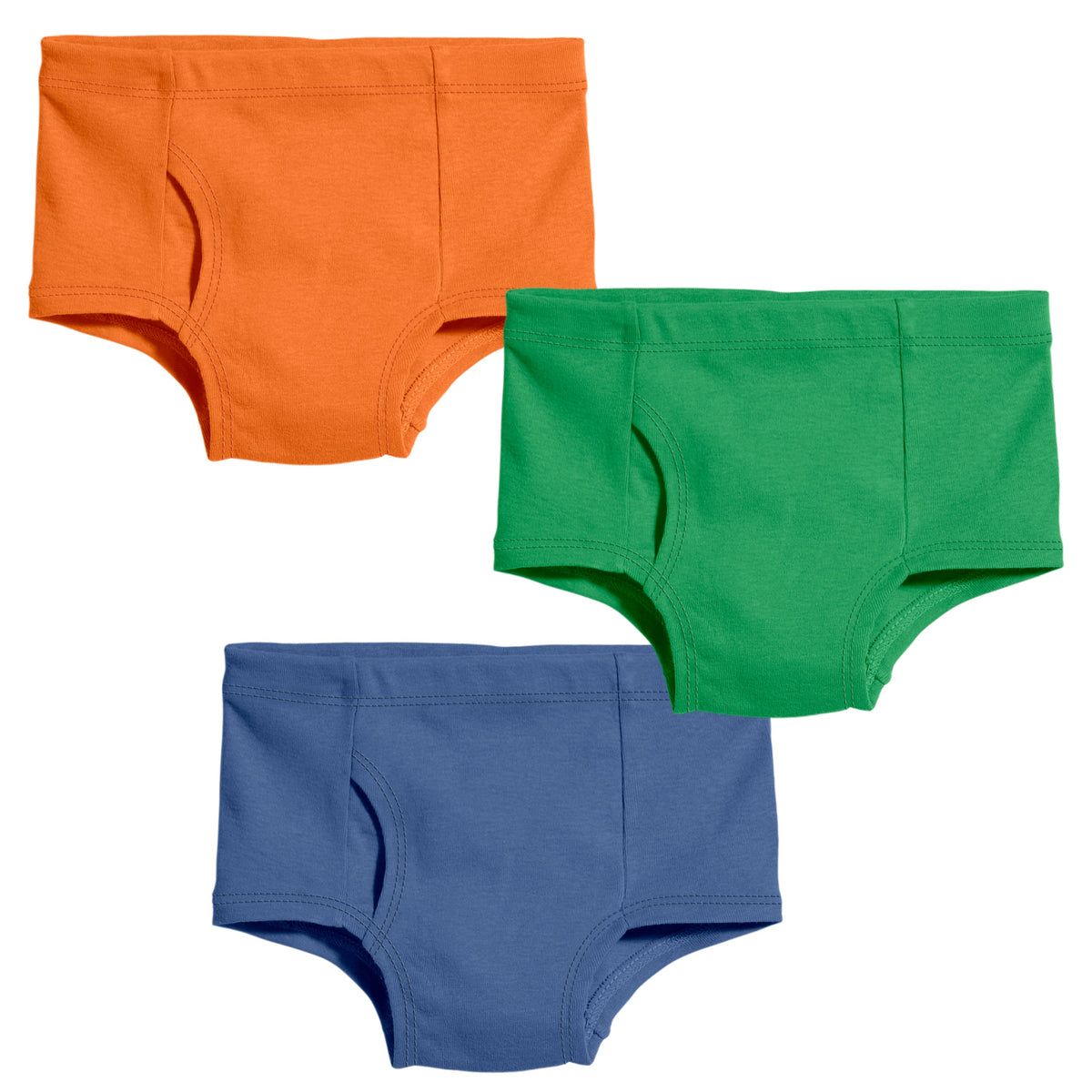 Boys Organic Cotton Brief - 3 Pack | Orange/Elf/Smurf