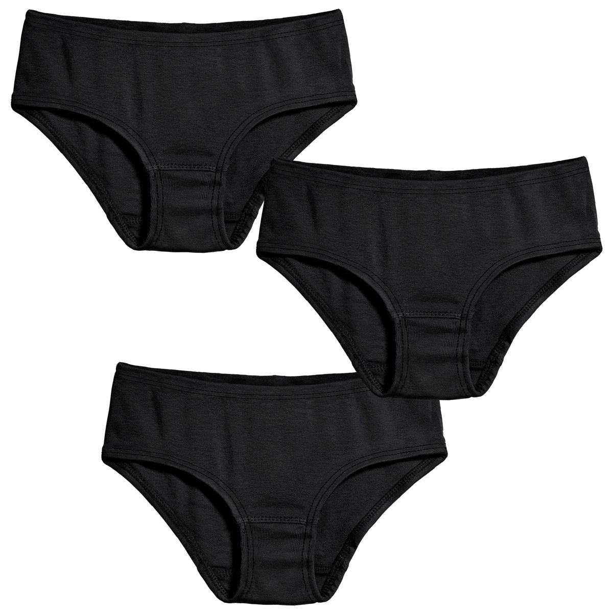 Girls Organic Cotton Brief - 3 Pack | Favorite Black