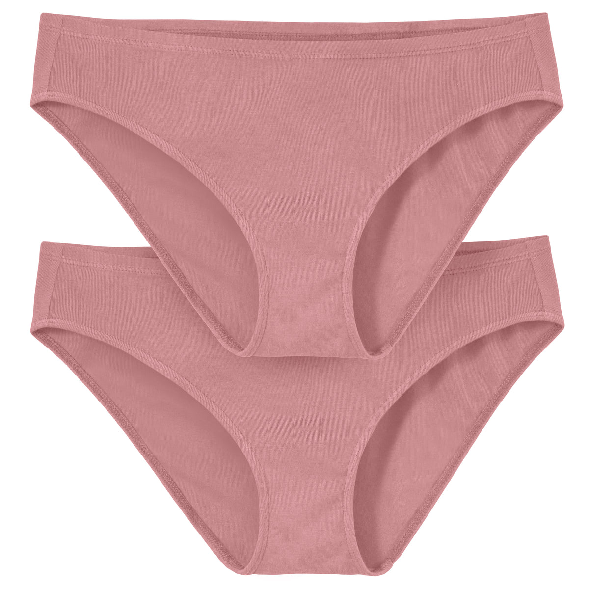 Women's Soft 100% Organic Cotton Bikini Underwear 2-Pack | Dusty Rose