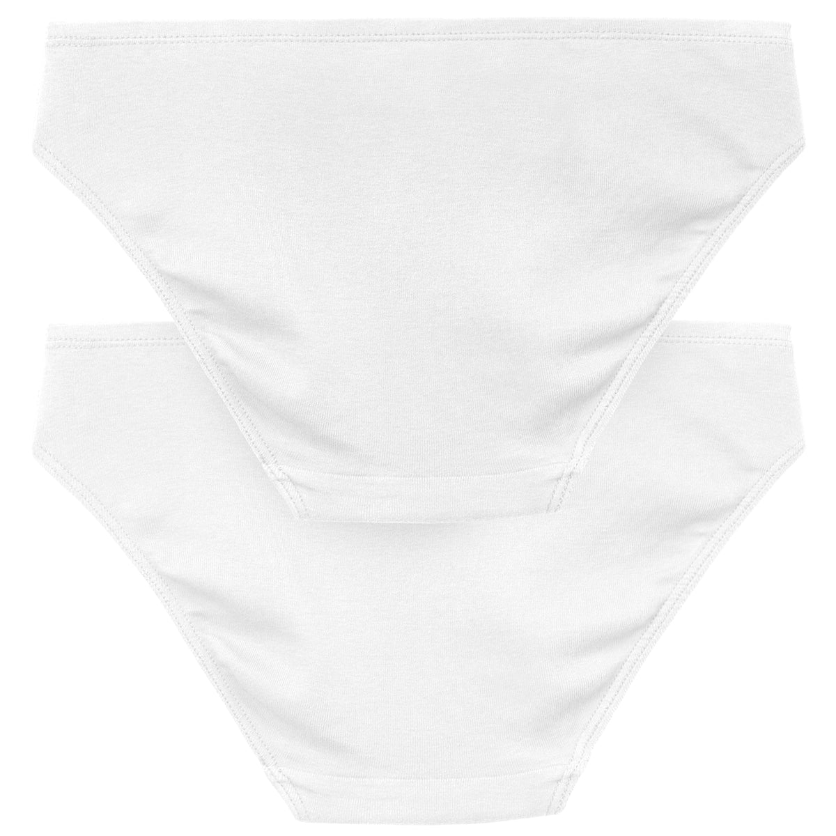Women's Soft 100% Organic Cotton Bikini Underwear 2-Pack | White