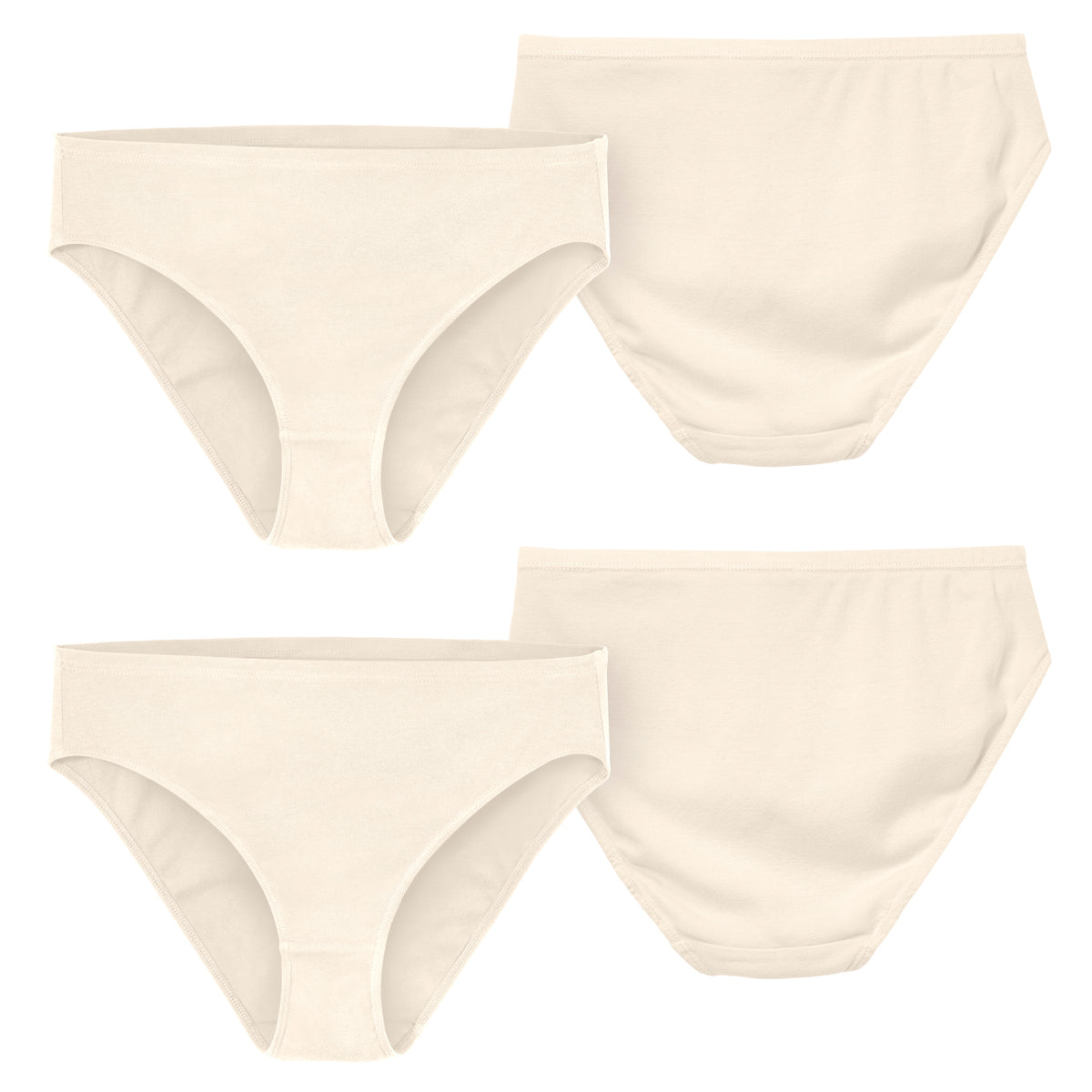 Women's Soft 100% Organic Cotton Brief Underwear 2-Pack | Oatmeal