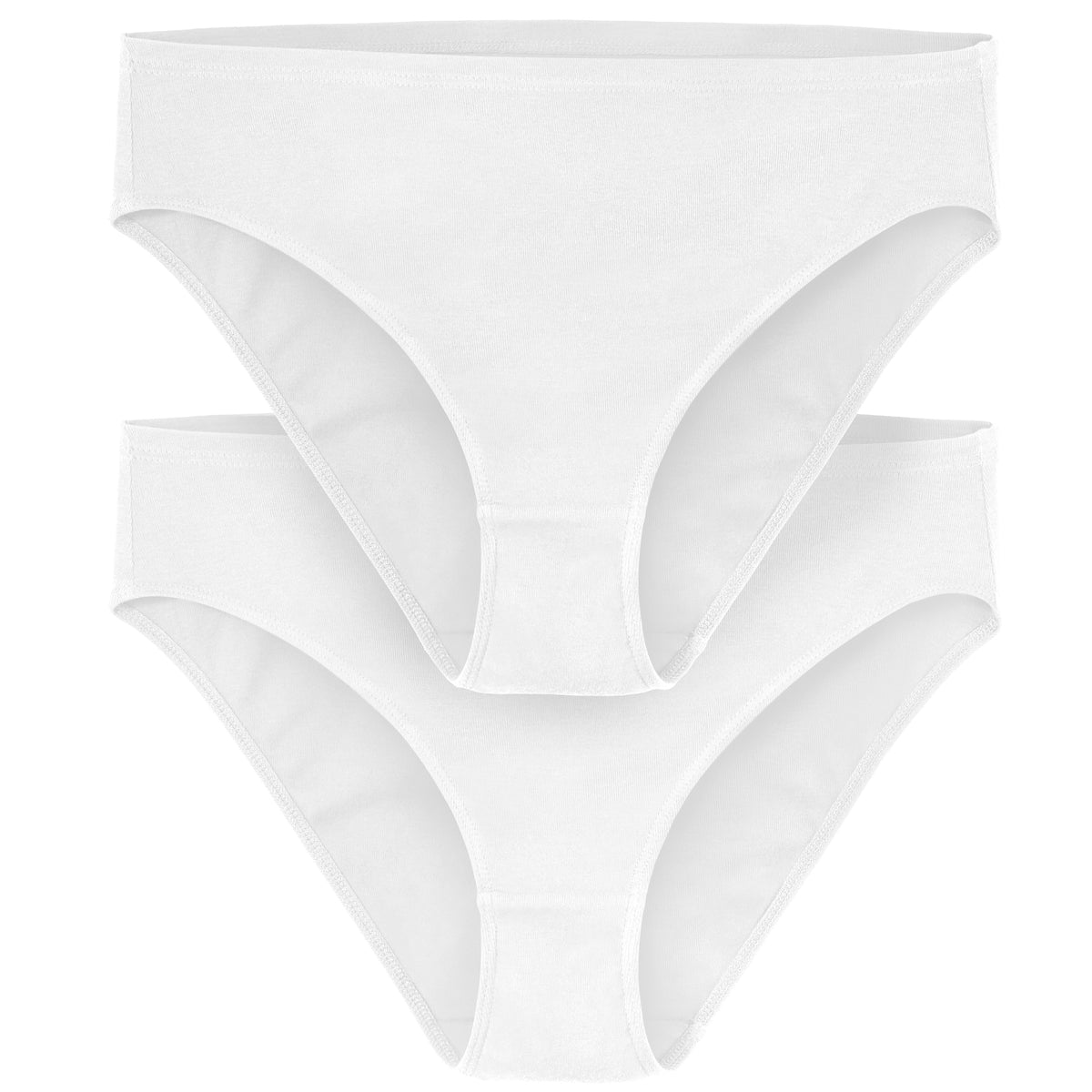Women's Soft 100% Organic Cotton Brief Underwear 2-Pack | White