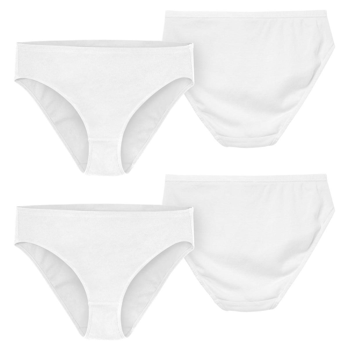 Women's Soft 100% Organic Cotton Brief Underwear 2-Pack | White