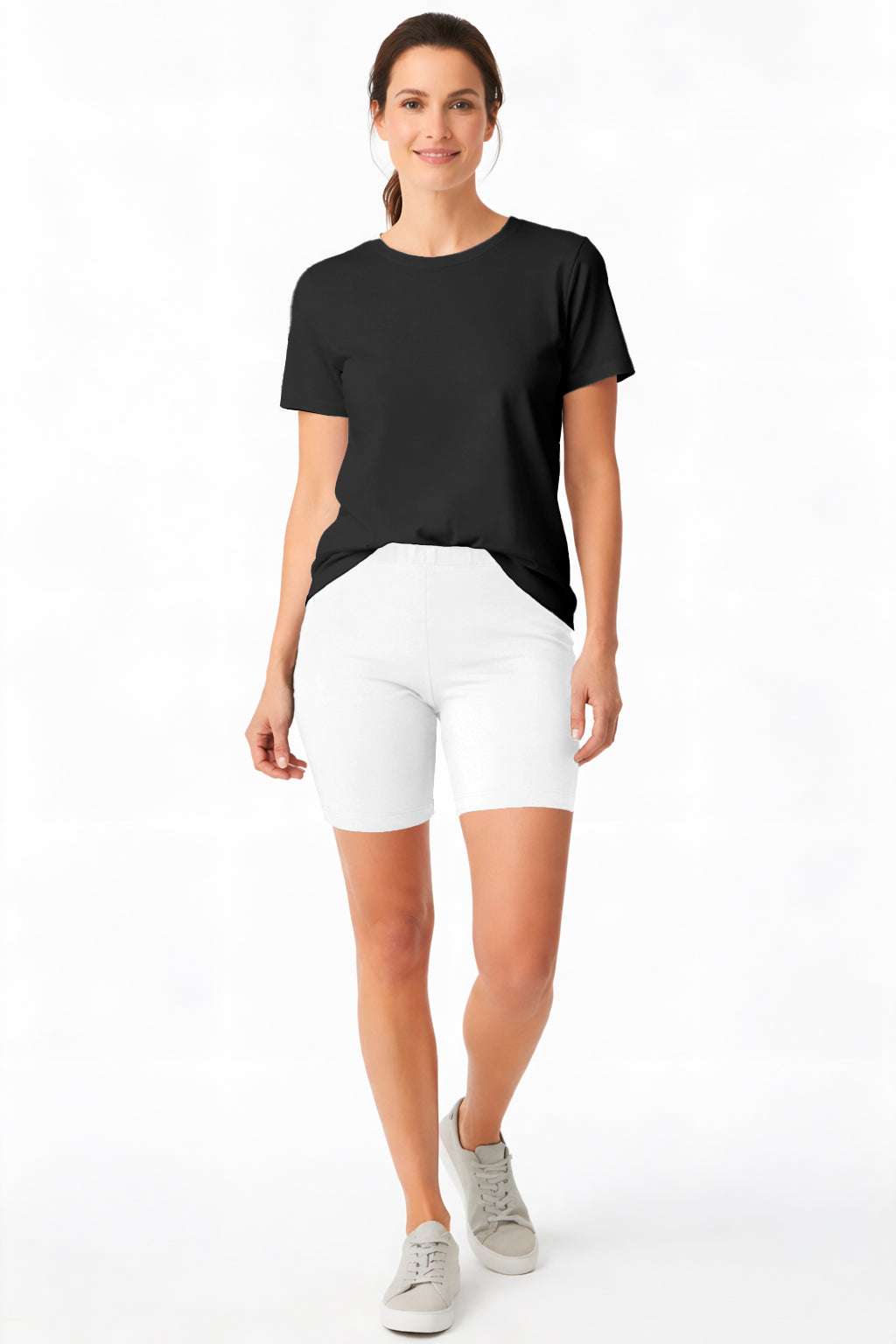 Women's Soft 100% Cotton Bike Short 5" Inseam | White