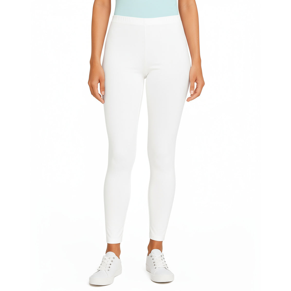 Women's Soft 100% Organic Cotton Leggings | White