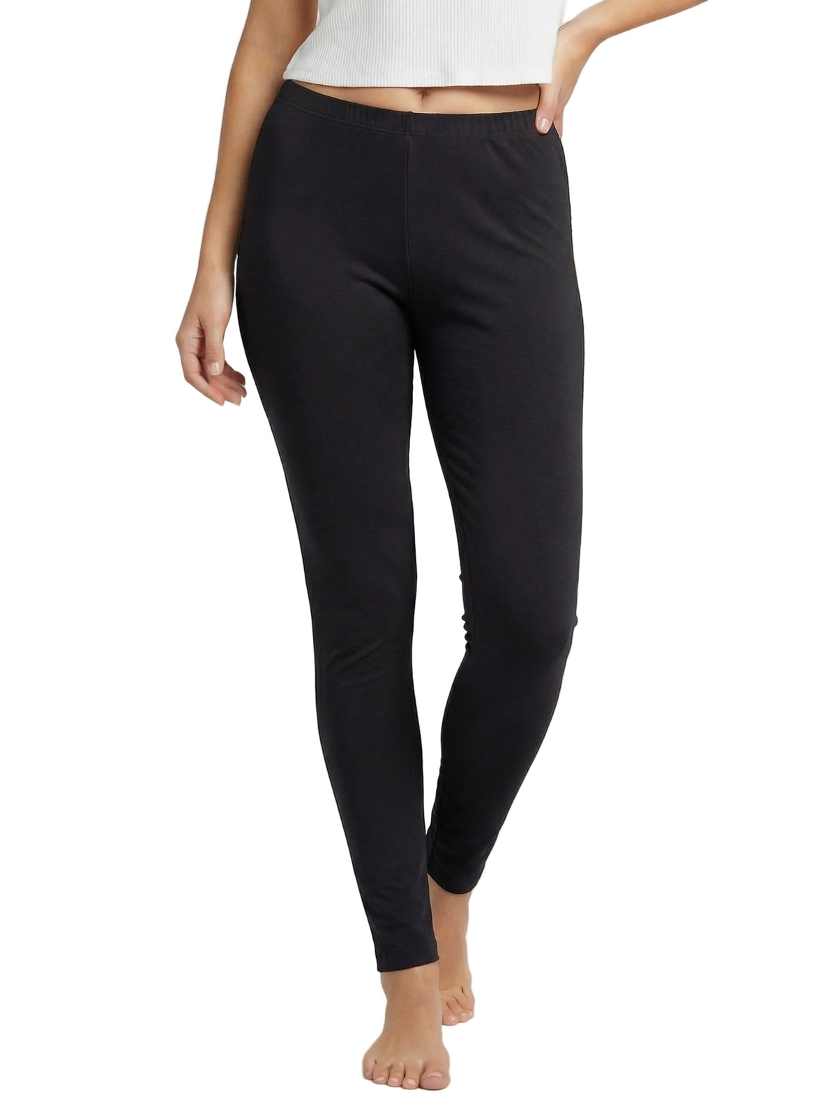 Women's Soft 100% Organic Cotton Leggings | Black