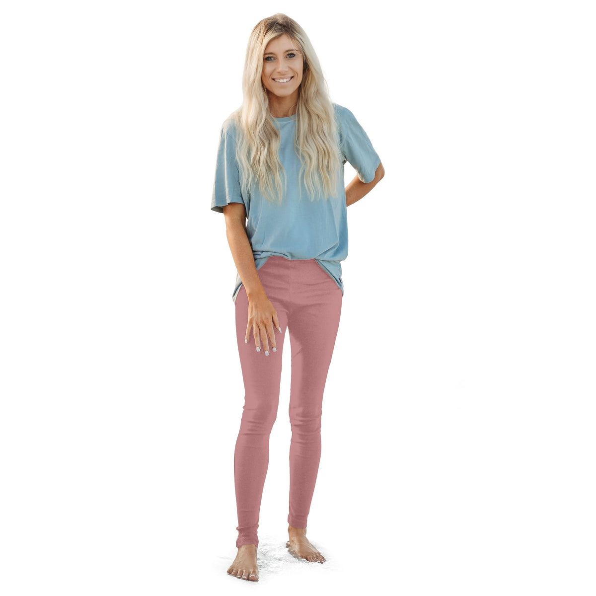 Women's Soft 100% Organic Cotton Leggings | Dusty Rose