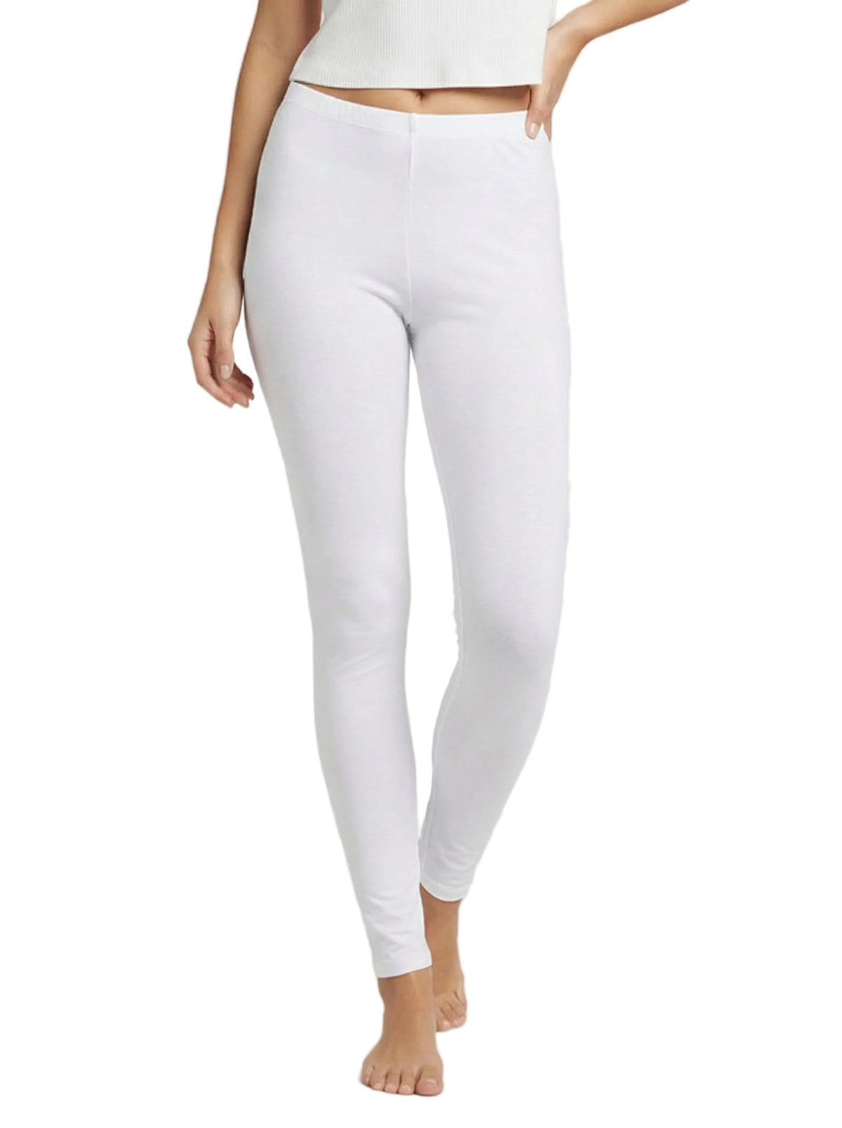 Women's Soft 100% Organic Cotton Leggings | White