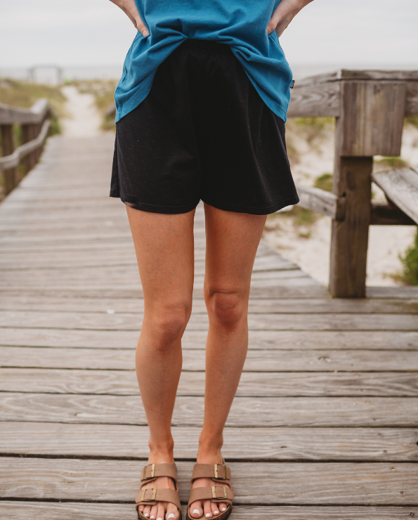 Women's Soft Cotton Comfy Knit Lounge Shorts | Black