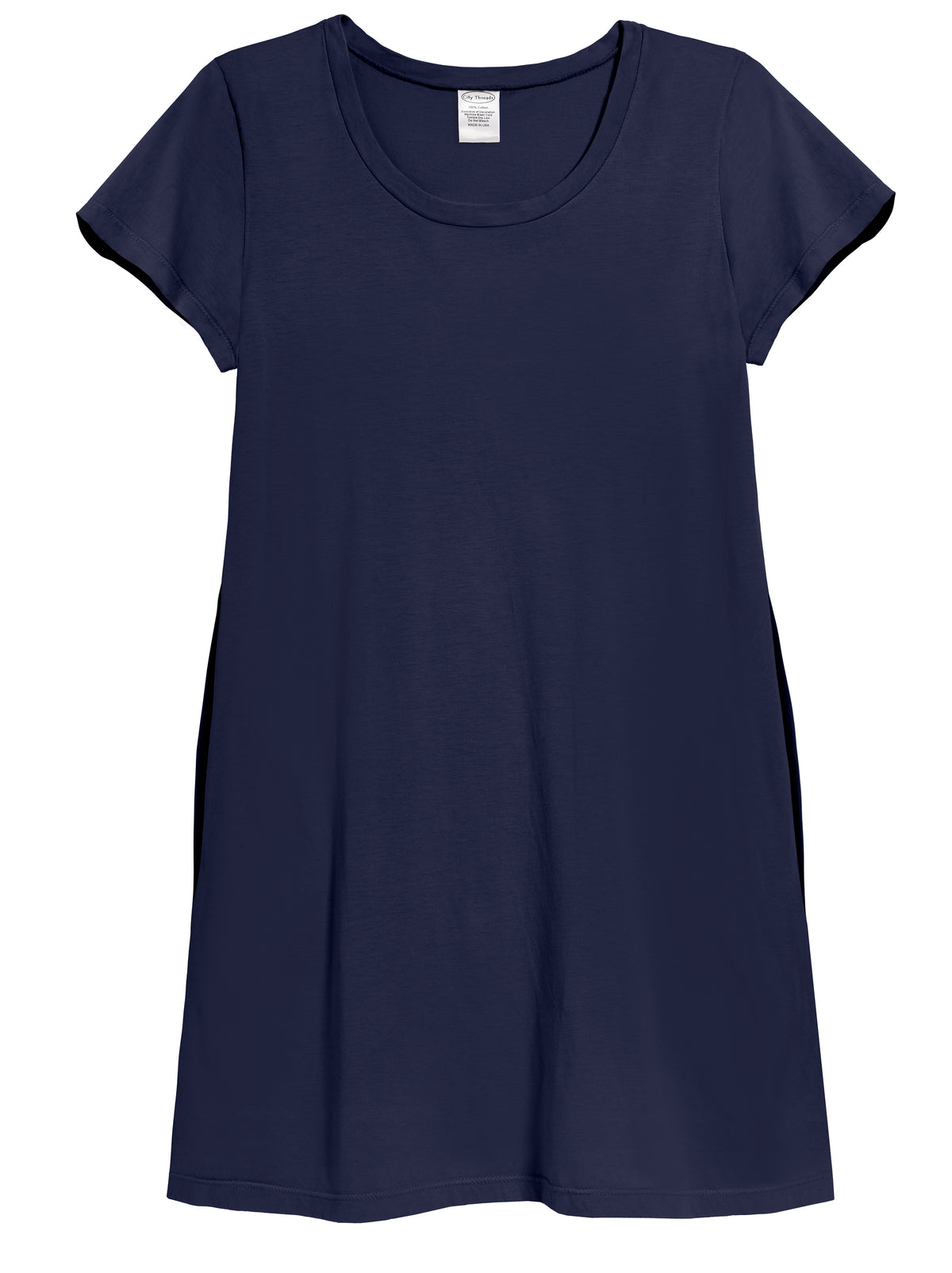 Women&#39;s Soft Supima Cotton Easy Cover-Up T-Shirt Pocket Dress | Navy