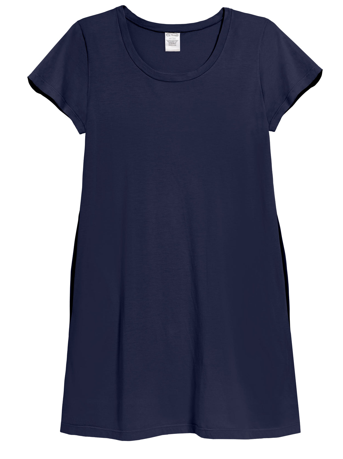 Women's Soft Supima Cotton Easy Cover-Up T-Shirt Pocket Dress | Navy