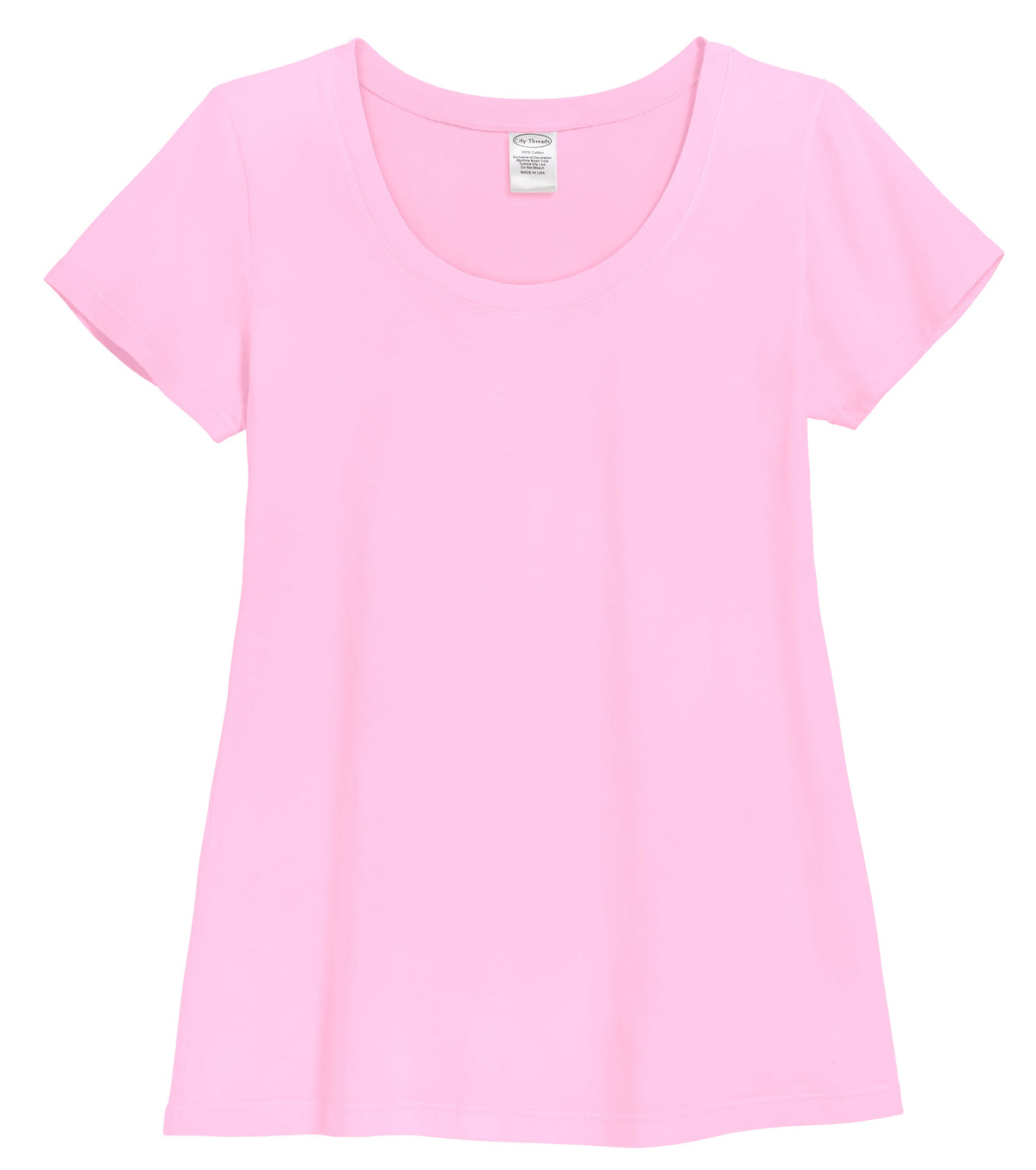 Women's Soft Supima Cotton Short Sleeve Everyday Comfy Crew Tee | Bright Light Pink