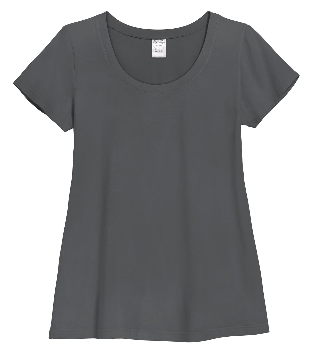 Women's Soft Supima Cotton Short Sleeve Everyday Comfy Crew Tee | Charcoal