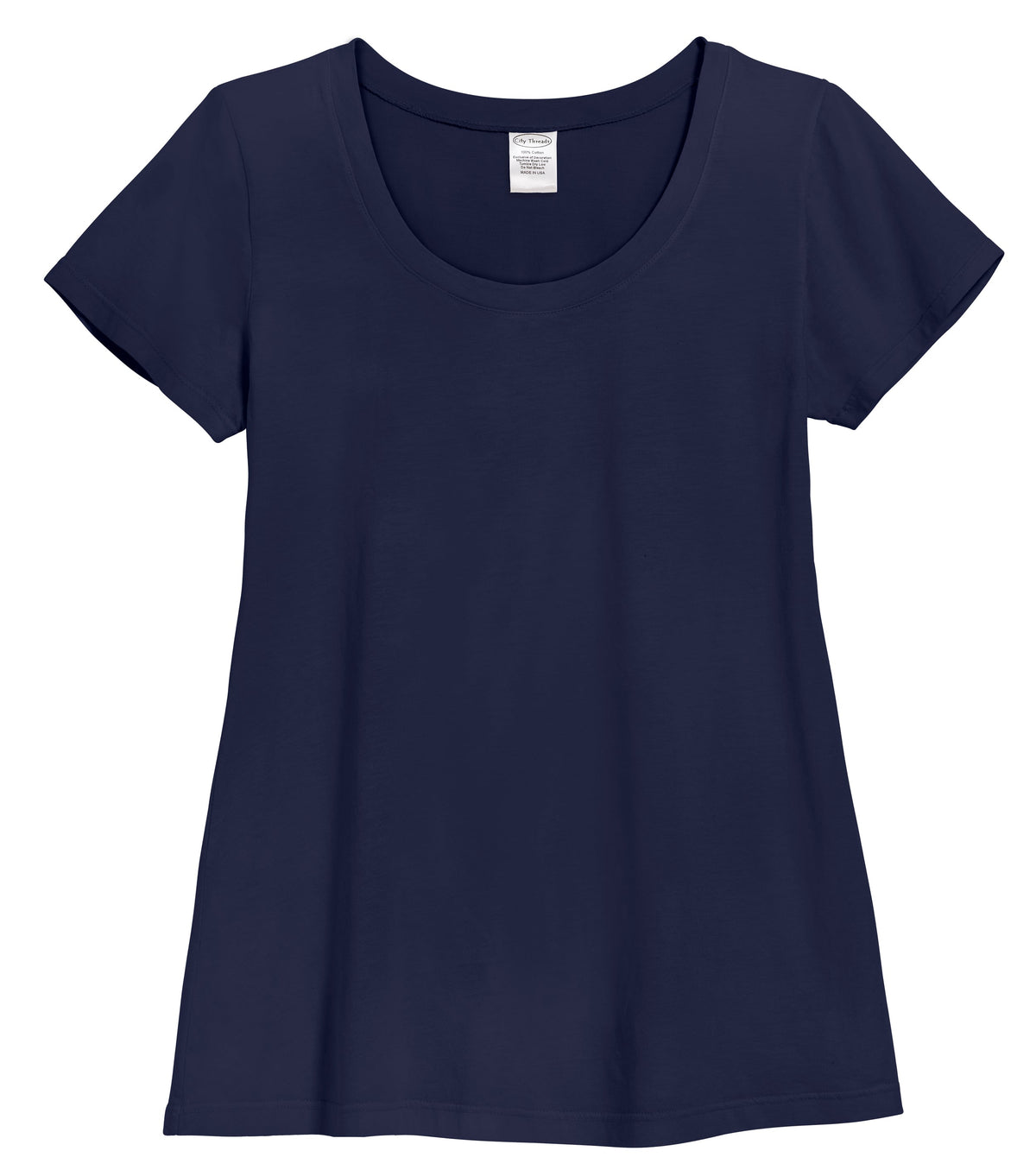 Women's Soft Supima Cotton Short Sleeve Everyday Comfy Crew Tee | Navy