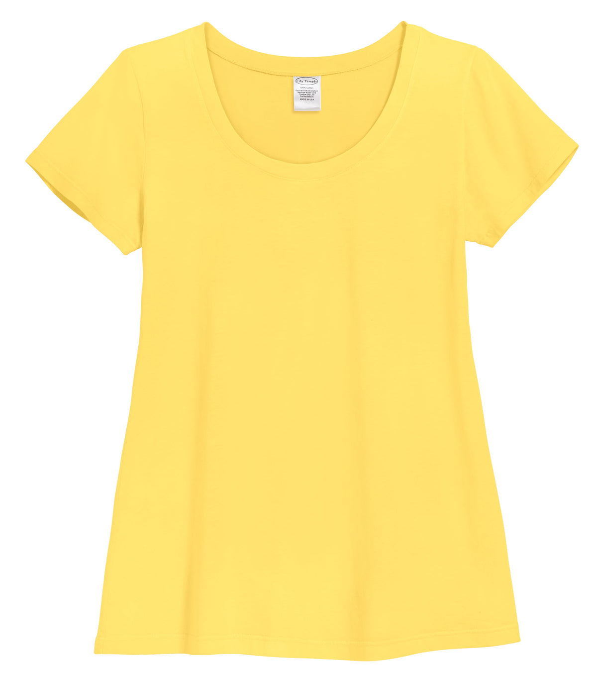 Women's Soft Supima Cotton Short Sleeve Everyday Comfy Crew Tee | Yellow